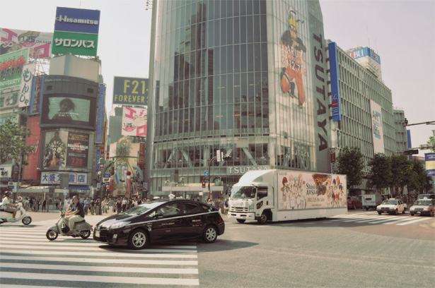 Utapri campaign truck in Shibuya