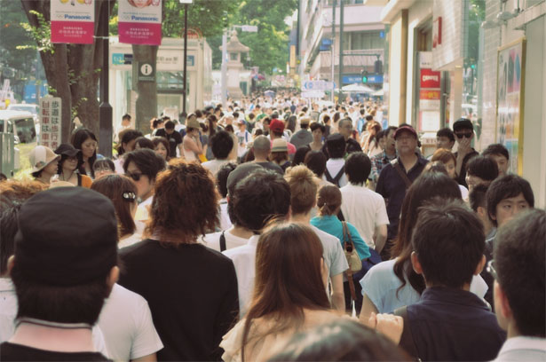 Many people in Omotesando