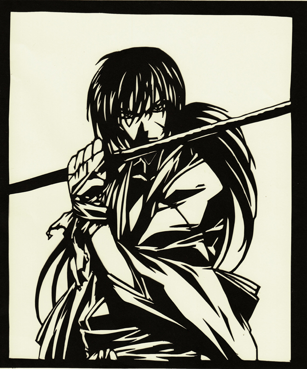Paper cutout of Rurouni Kenshin