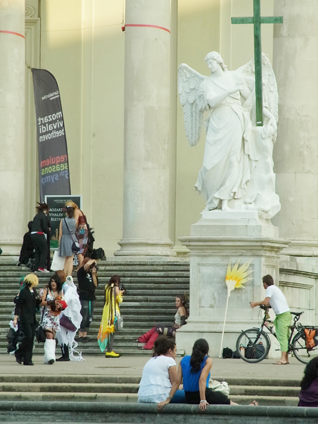 Cosplay in front of the St. Charles's Church